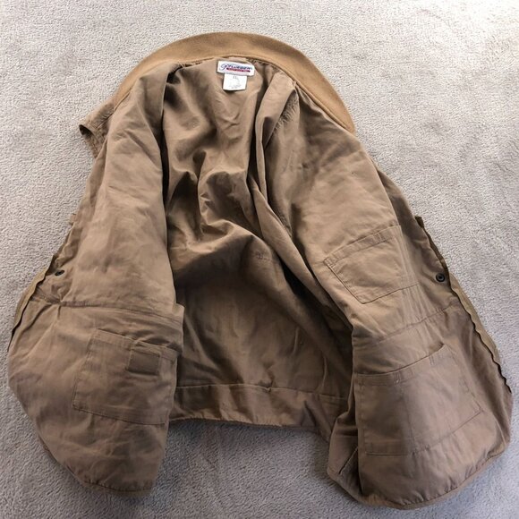 Pflueger Deluxe Mens Fly Fishing Vest Jacket XXL Tan Outdoors Full Zip Utility - Picture 9 of 11